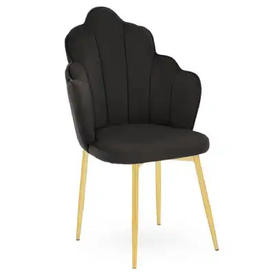 Tian Black Velvet Dining Chair