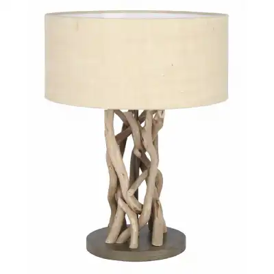 Driftwood Jute Table Lamp Complete