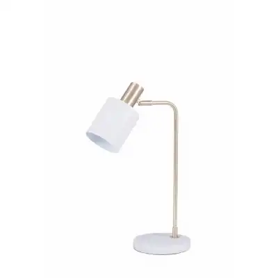 White Marble and Gold Retro Table Lamp Moveable Head
