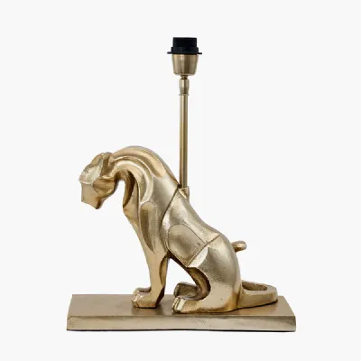Gold Metal Jaguar Table Lamp Base Only