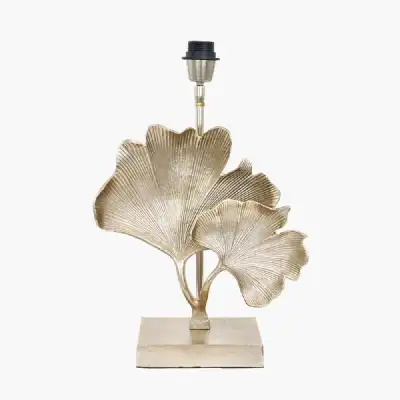 Champagne Metal Gingko Leaf Table Lamp