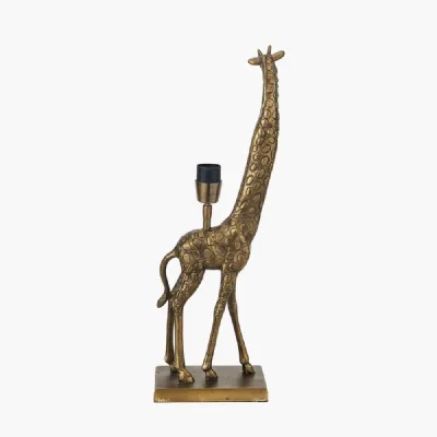 Antique Brass Metal Giraffe Table Lamp Base