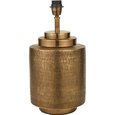 Zuri Antique Brass Metal Pot Table Lamp