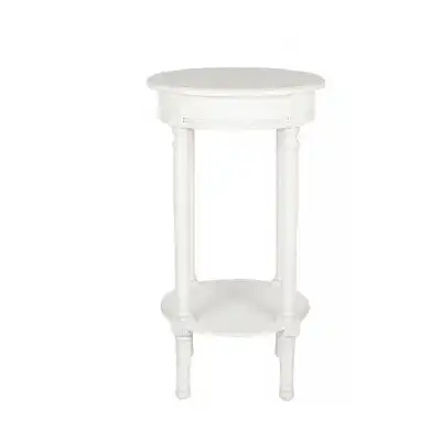 White Pine Wood Round Accent Table K D