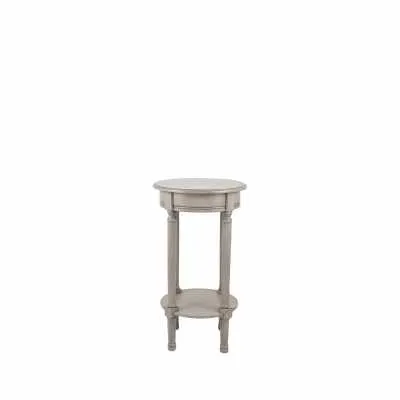 Taupe Pine Wood Round Accent Table K D