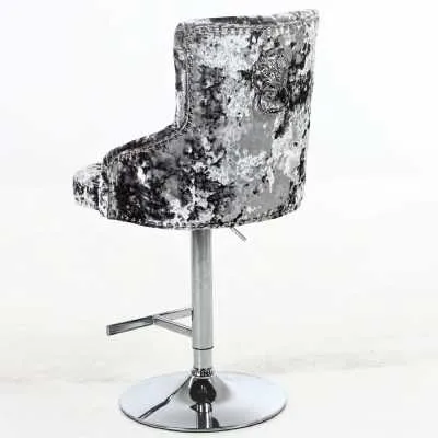Minister Fabric Barstool Double Crush Silver