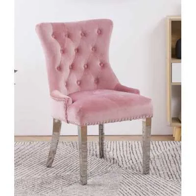 Aydin Tufted Dining Chair Blush Pink Sold In Pairs
