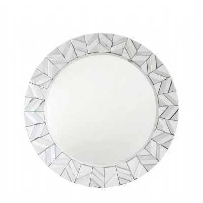 Mitcham Round Wall Mirror White Clear