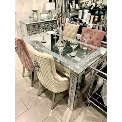 1.5m Falcon Crushed Stone Mirror Dining Table Only