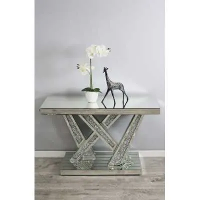 Luxe Mocka Mirror Crystal Console Table Stitch