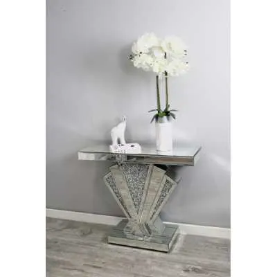 Luxe Mocka Mirror Crystal Console Table Small