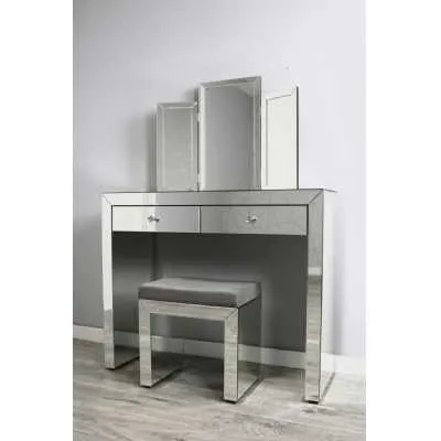 Luxe Simply Mirror Dressing Table Set With Stool
