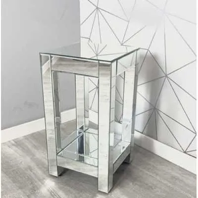 Luxe Simply Mirror Square Side Table Small