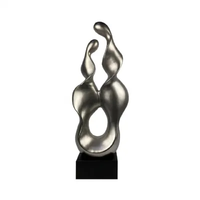 69cm Matte Silver Abstract Sculpture