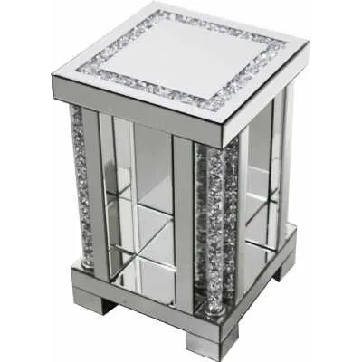 Falcon Crushed Stone Mirrored Lamp Stand