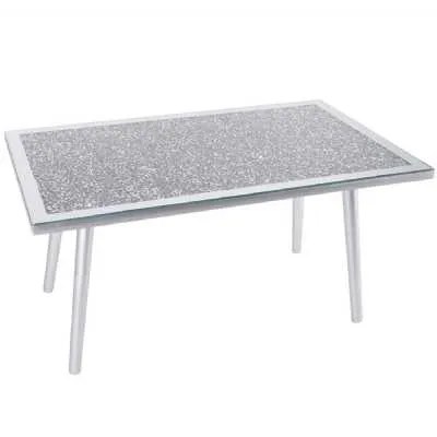 Crystal Filled Rectangle Coffee Table 80Cm