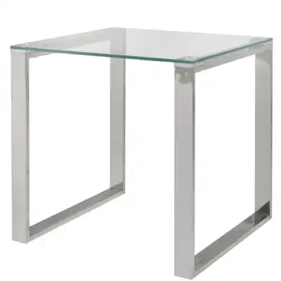 Henry End Table Stainless Steel And Glass