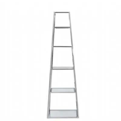 Logan Steel And Clear Glass 5 Tier Ladder Display Unit
