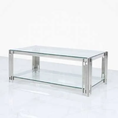 Hayden Glass Stainless Steel Coffee Table