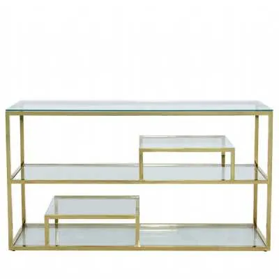 Henry Tier Console Table Stainless Steel Gold