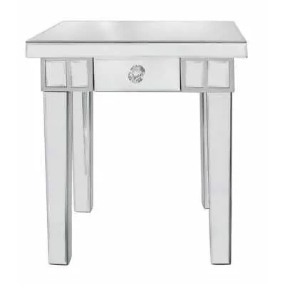 Luxe 1 Drawer Bevelled Mirror End Table