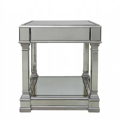 Pollo Mirrored End Table Silver
