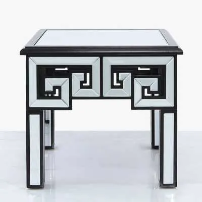Hercules Mirror End Table with Drawer Black Trim