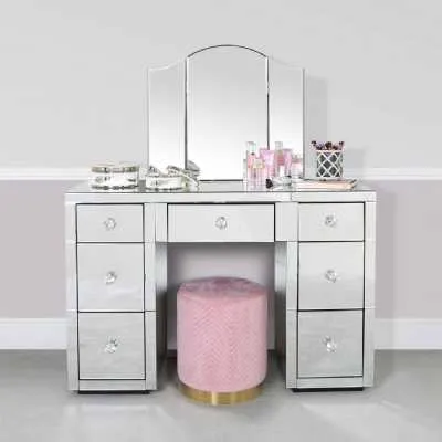 Macey Mirror 7 Drawer Dressing Table Unit