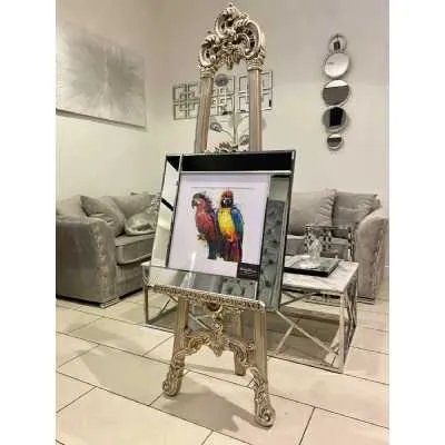 Multicolor Parrots Wall Art Mirror Frame