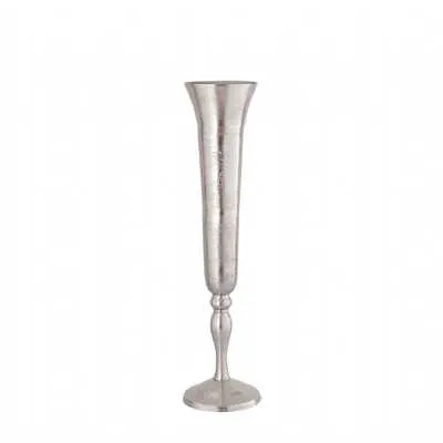 Luxe 85cm Fluted Vase Nickel