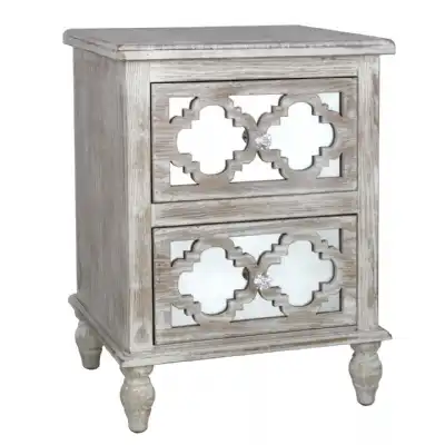 Pair of Mirrored 2 Drawer Bedside Cabinets