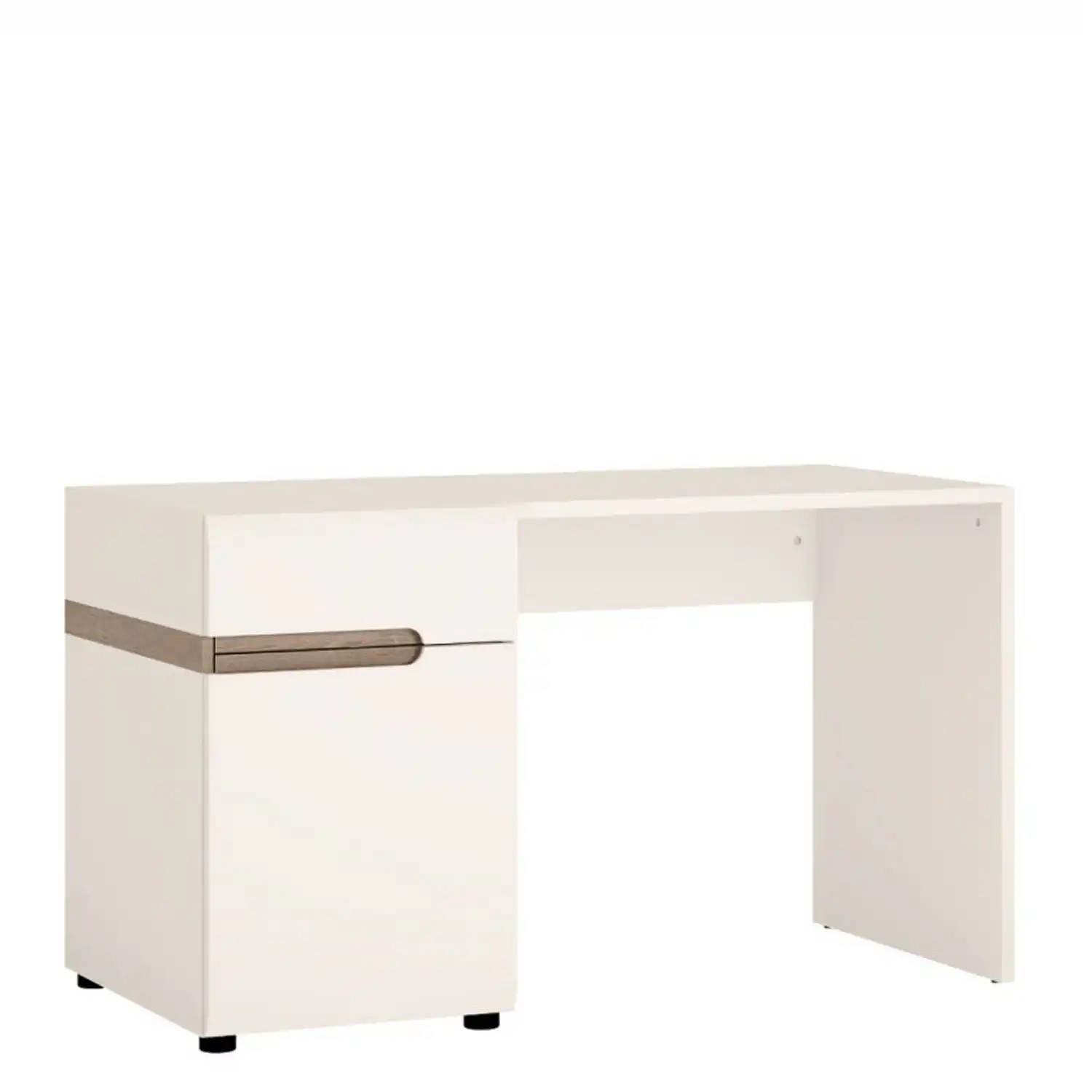 Desk Dressing table in white With an Truffle Oak Trim