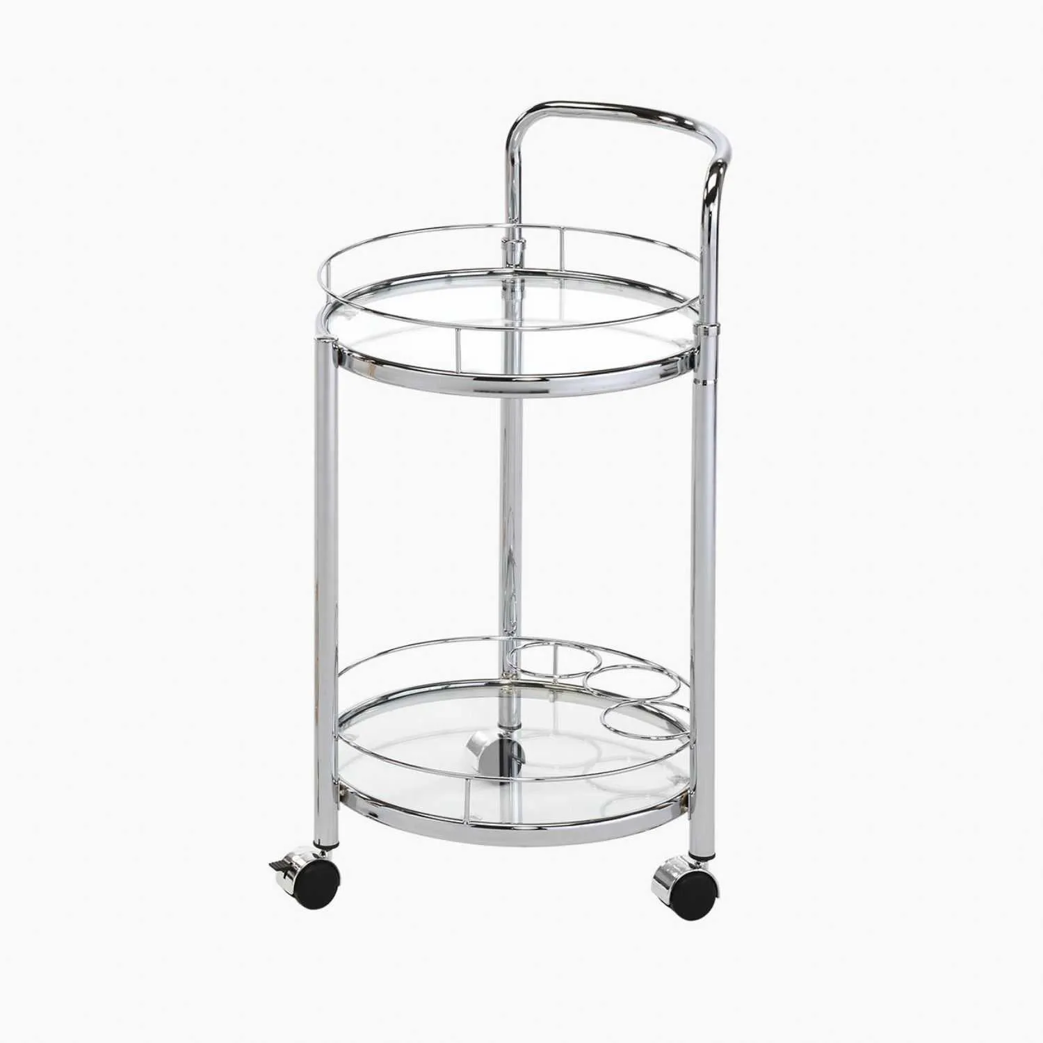 Harry Chrome Metal And Clear Drinks Trolley