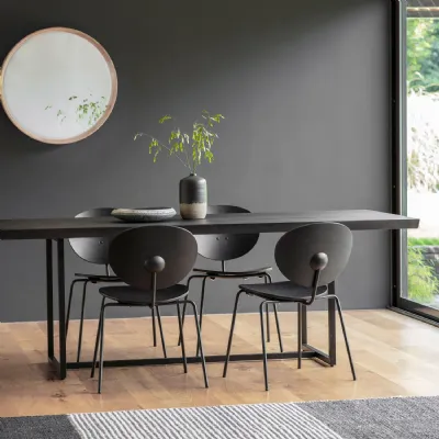 Black Wood Top Extra Large Rectangular Dining Table