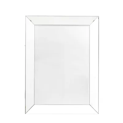 Small Bevelled Rectangular Silver Wall Mirror