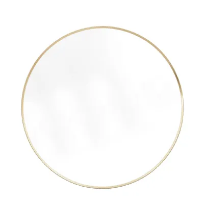 Large Gold Round Wall Mirror Thin Metal Frame 80cm Diameter