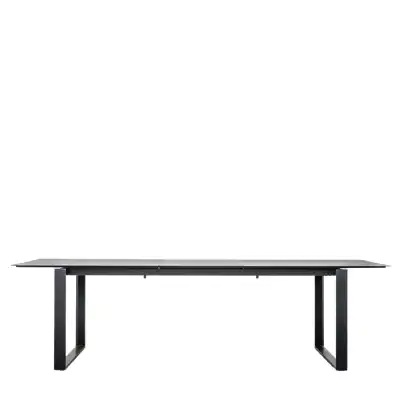 Grey Metal Outdoor Large Extending Rectangular Dining Table
