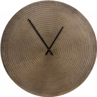 Champagne Gold Large Textured Round Wall Clock