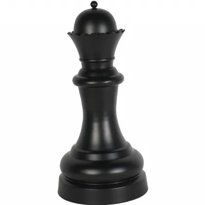 60cm Tall Decorative Metal Queen Chess Piece in Black