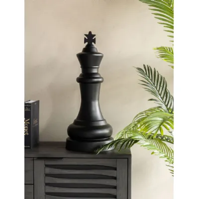68cm Tall Decorative King Chess Piece in Black