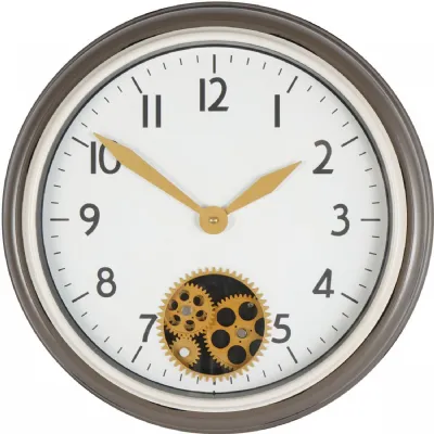 Grey Round Flow Dial Wall Clock 45cm Diameter