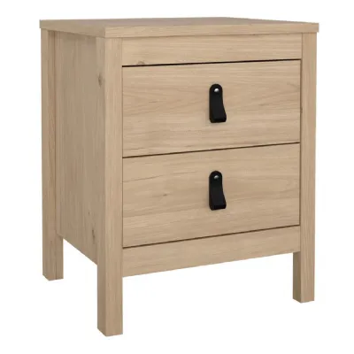 Barcelona Bedside Table 2 Drawers in Jackson Hickory Oak