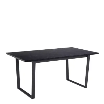 Amble Dining Table with Black Marble Effect Top And Black Legs