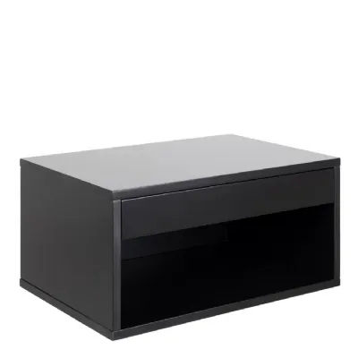 Cholet Square Bedside Table with 1 Drawer in Black