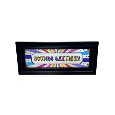 Large Mirrored 'Sounds Gay I And #39;m In' Wall Sign