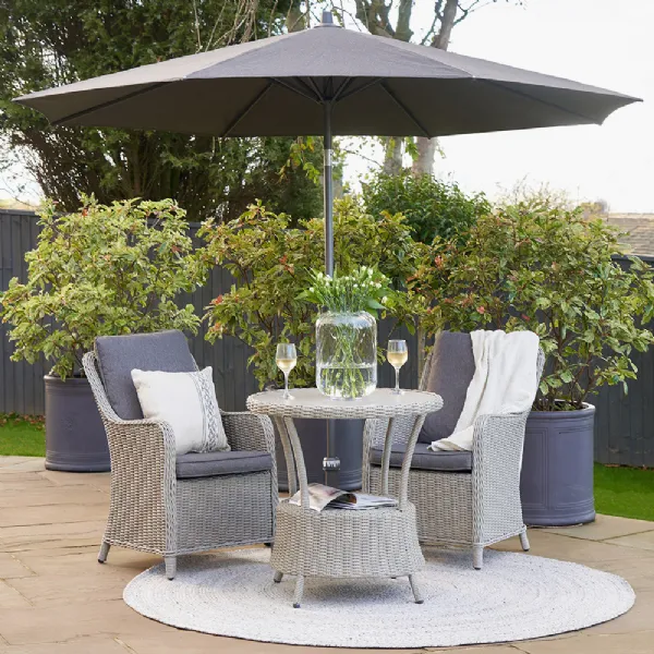 Premium 3m Round Grey Outdoor Parasol