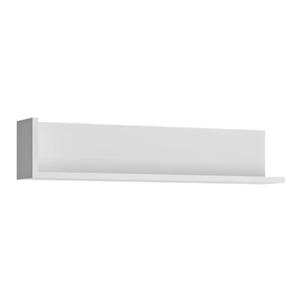 Modern White and High Gloss Wide Wall Storage Display Shelf