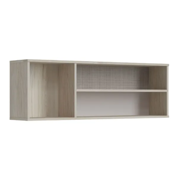 Denim Shelf in Light Walnut, Grey Fabric Effect and Cashmere