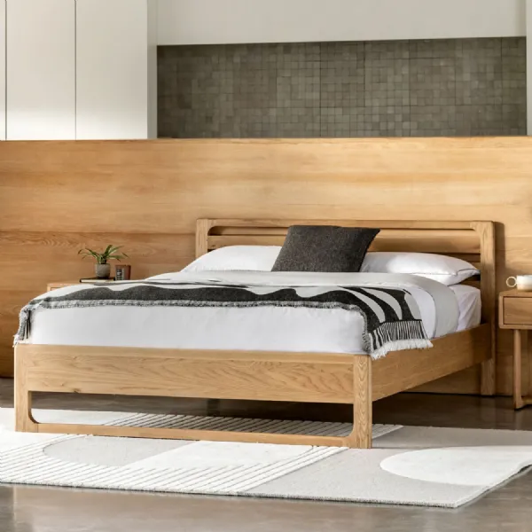 Traditional Natural Oak Double Bedstead