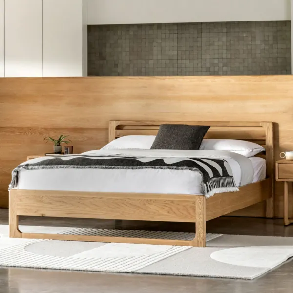 Oak Natural Wooden 5ft King Size Bed